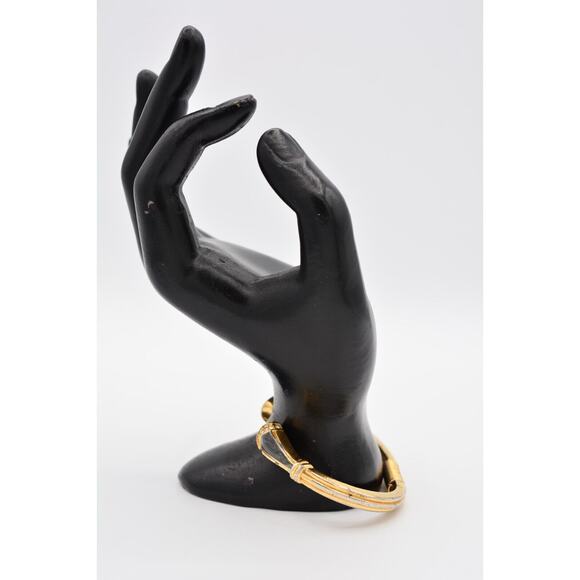 KJL For Avon Vintage Cuff Bangle Bracelet Rhinestone Enamel Signed AS IS BinAW - Picture 5 of 12